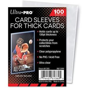 Ultra Pro Clear Thick Card Sleeves, Plastic| Holds cards up to 130-Point | 100-Count, Set of 2