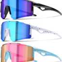 3PACK Kids Sunglasses Youth Baseball Sunglasses for Boys Girls - Softball Cycling Sports Sun Glasses UV400 Protection