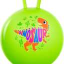 PlayZap Hopper Ball for Kids 3-8,18 Inch Green Dinosaur Bouncy Ball with Handle, Inflatable Hippity Hop Bounce Hopping Toys Indoor Outdoor for Boys Girls Gifts