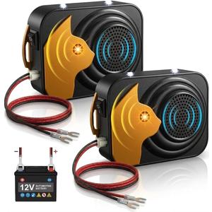 2-Pack Under Hood Rodent Repellent for Car Engines: Ultrasonic Mouse Deterrent, Led Strobe Lights, Peppermint Oil Spray Compatible, 12v 24v Rat & Squirrel Repeller Trucks, rvs Indoor Pest Control