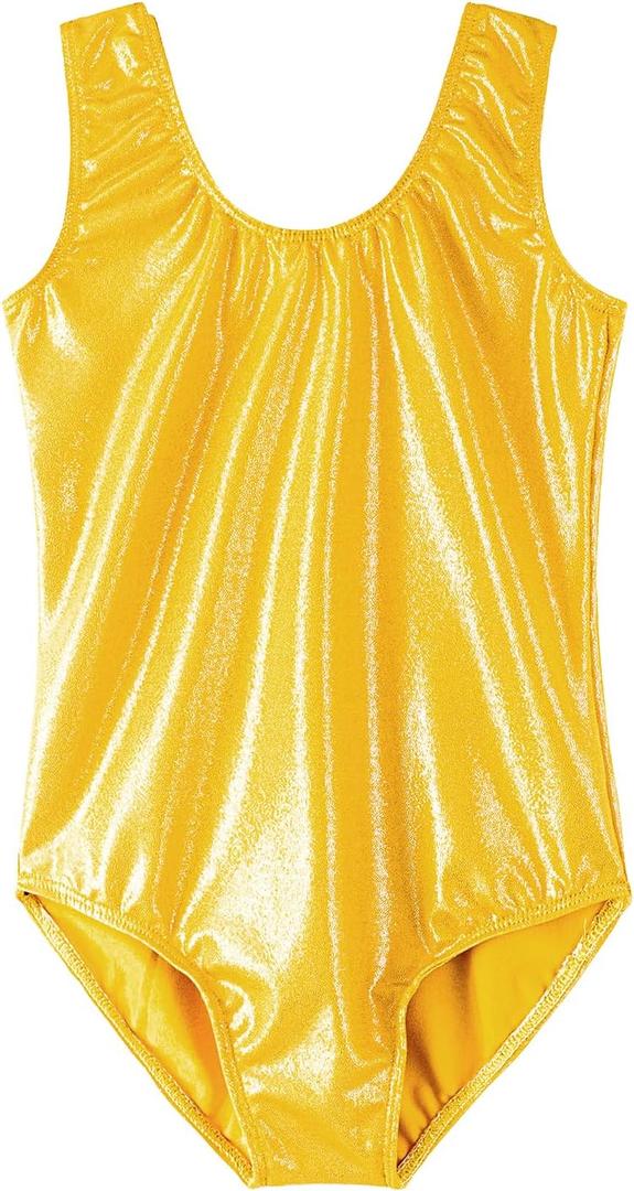 EQSJIU Girls Gymnastics Leotard Ballet Dance Outfits Sleeveless Toddler Kid Gymnastic Tumbling Dancewear 1-10 Years (2-3T, Yellow)