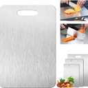 Titanium Cutting Board, Titanium Cutting Boards for Kitchen, Upgrade Double Sided Food-Grade Titanium Board (18 x 12 in)