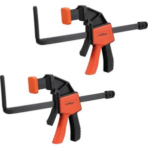 HORUSDY 2 Pieces Strong Hold Track Saw Clamps 6-Inch, Quick Release Track Saw Guide Rail Clamp for Woodworking, Circular Saw Guide Rail System, Durable with 150 LBS Load Limit & Easy Operation