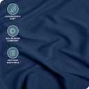 Bare Home Fitted Bottom Sheet Queen - Premium 1800 Microfiber - Ultra-Soft Wrinkle Free - Deep Pocket - Fitted Sheet (Queen, Dark Blue)
