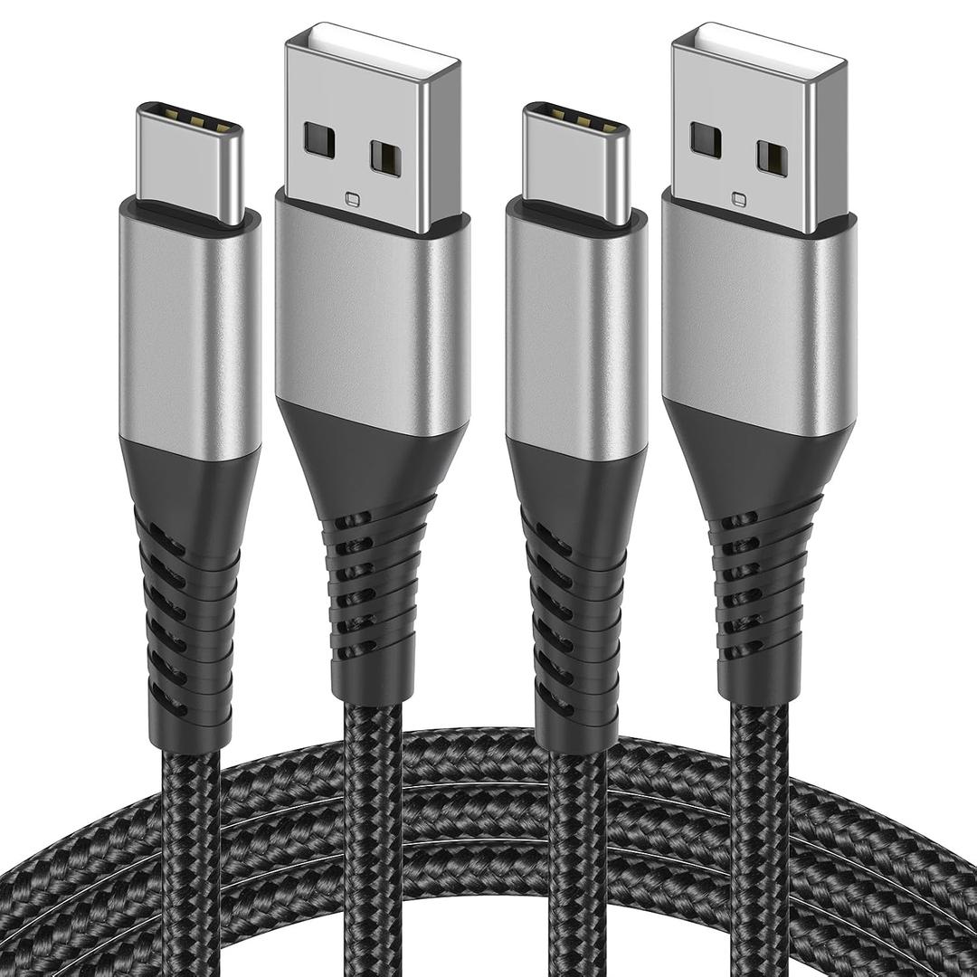USB A to USB C Cable 3FT for iPhone 15 16 17 Pro Max, 2 Pack Braided Type C Charger Fast Charging Cable Cord for iPad Air Pro, Samsung Galaxy S24/S23/S22,Google Pixel, USB to USBC Cable 3FT
