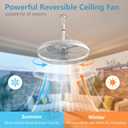 AHAWILL Outdoor Ceiling Fans with Lights, 20'' Gazebo Fan, Plug in Ceiling Fan for Patios, Pergola, Ceiling Fan with Remote Control, Hanging with Hook,White, 20.5*20.5*8.5inch