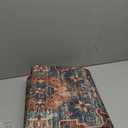 Moynesa Ultra-Thin Washable Vintage Area Rug - 3x5 Boho Non-Slip Entryway Rug Oriental Medallion Living Room Rug Entrance Mat Carpet for Kitchen Laundry Bathroom Bedroom, Brick Red/Dull Teal