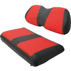 XUANYUDG0769 Golf Cart Seat Covers for Club Car Precedent Onward Tempo OEM Ordinary Seat Cushion Front Sets, Vinyl Leather Made Adjustable Straps and Retractable Buckle/No Stapler Required