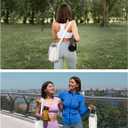 2 x Wandering Nature Water Bottle Holder with Strap 32oz Insulated Water Bottle Carrier Sling Bag with Phone Pocket Water Bottle Pouch for Hiking Walking(Patent Pending) (Beige)