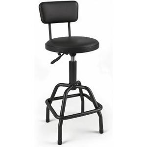 YELLOW JACKET Bar Stool, Adjustable Swivel Stool with Backrest, Bar Height
