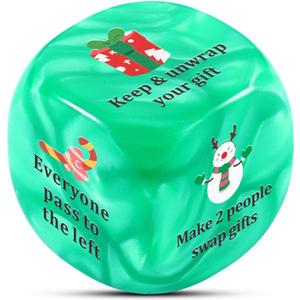 Delujouberst Santa Swap Gift Exchange Dice Christmas Party Games Gift for Families Exchange Dice Games for Women Men Christmas Stocking Stuffers White Elephant Gifts Santa Swap Dice Games for Her Him