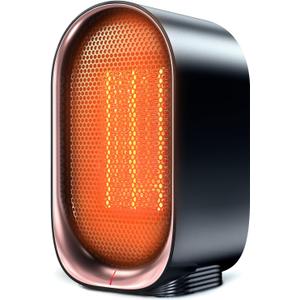 Space Heater, Portable Small Heaters for Indoor Use, Electric Desk Heater with Overheat and Tip-Over Protection, Mini Personal Heaters for Home Office Workspace, Black