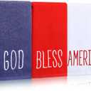 FuWeave 3 Pcs Patriotic Hand Towels 13.7 x 29.5 Inch 4th of July 250th Anniversary Embroidered Cotton Red Blue White God Bless America Bathroom Kitchen Dish Towel for Independence Memorial Day Decor
