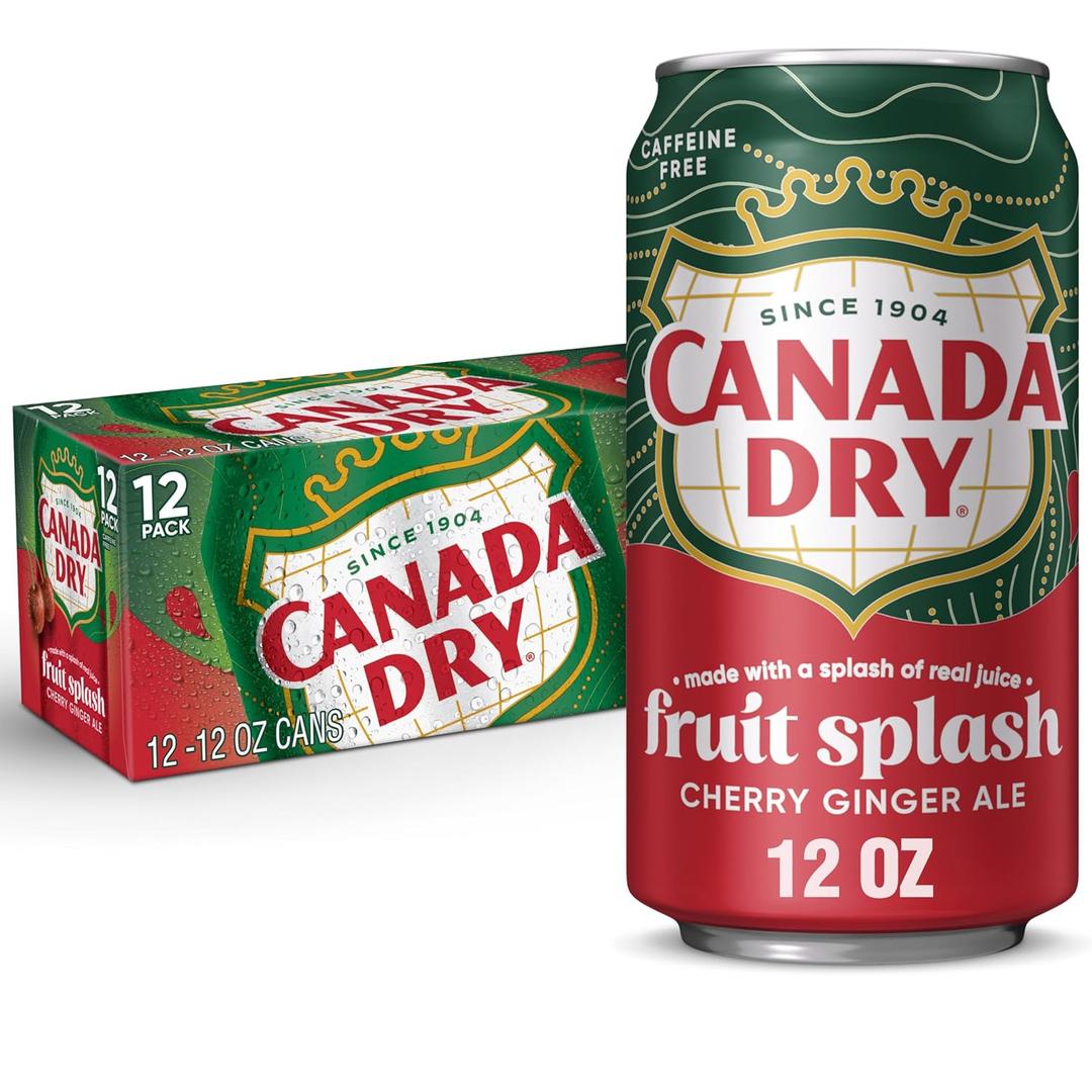 Canada Dry Cherry Gingerale Fruit Splash 12oz, Pack of 12 BB 4/7/26