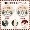 2 x KILYHOME Duck Christmas Ornament 2025 - "Honking Through Snow Ceramic Ornament, Cute Goose Decoration - Rustic Animal Decor, Duck Xmas Holiday Keepsake, Ideas for Goose Lovers