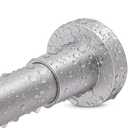 YNL Silver Shower Curtain Rod 32-80 Inch(2.7-6.6ft), Non Slip, Never Rust, No Drill Stainless Steel Spring Tension Shower Rod, Telescoping Curtain Rod for Bathroom Window Living Room