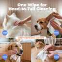 Best Pet Supplies 8" x 9" Large Dog Wipes - Cleaning and Deodorizing for Paws and Coat - Gentle Formula with Lavender Vitamin E for Puppies and Cats - 400 Count