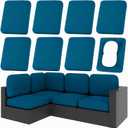 hyha 8Pcs Patio Cushion Covers, Stretch Outdoor Couch Cushion Covers, Washable Outdoor Chair/Sofa Slipcovers for Patio Furniture Cushions Protector with Elastic Bottom(Peacock Blue,Cover Only)