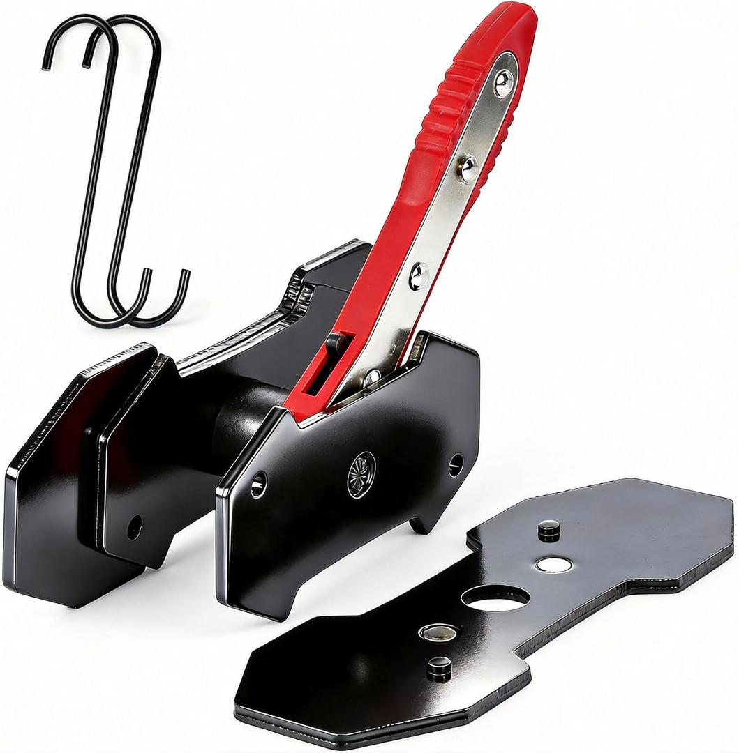 Mumicol Brake Caliper Compression Tool, 360° Ratcheting Piston Compressor, 2 Steel Plates, 2 Hooks, for Single Twin Quad Pistons, Cars Trucks SUVs