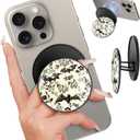 Kidcube Magnetic Phone Grip Compatible with Magsafe - Cell Phone Grip Stand Magnetic Ring Holder Finger Kickstand for iPhone 17 16 15 14 13 12 Series Magnet Removable Accessories Cute Bat Flower