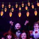 2 x Christmas Flickering Flame Light Bulbs C7 Clear Edison Flame Light Bulbs with Orange Glow, 1 Watt E12 Candelabra Light Bulb for String Light Night Light Candle Chandelier Halloween Xmas Decor, 12 Pack