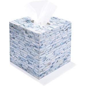 Tissue Box Cover With Mother Of Pearl Inlay