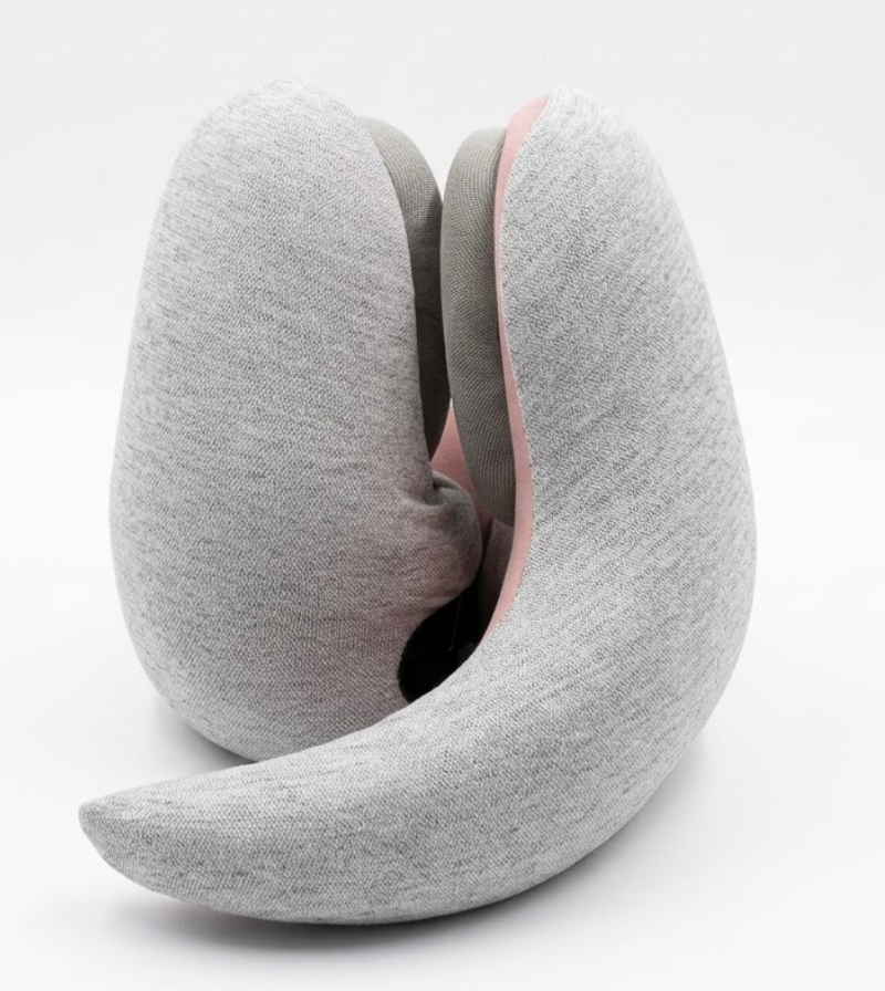 Neck Travel Pillows for Airplanes with Bluetooth Headphones, Memory Foam Neck Travel Pillow for Airplanes, Long Flight Travel Pillow for Plane, Office, Cars, Home, Sleeping & Rest (Gray)