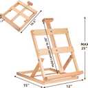 Falling in Art Heavy-Duty H-Frame Tabletop Easel for Painting, Adjustable Beechwood Desktop Easel, Portable Canvas Stand for Adults, Beginners and Artists