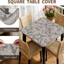 Square Fitted Tablecloth with Elastic Edge Design Table Cover Waterproof Stain-Resistant Wipeable Table Cloth for Kitchen Dining Picnic Patio Outdoor Party Paisley 36x36 Inch