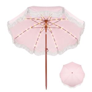 Sunnymove 6ft Boho Patio Umbrella with Fringe 7 ft Height
