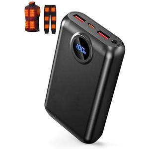 5V 2A/3A 20000mAh Heated Vest Battery Pack Compatible with Soleilwear TIDEWE, PD 22.5W Portable Power Bank for Heated Vests Hoodies, Phones, Camping Chair with Digital Screen (NOT for DC 7.4V/12V)