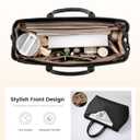 LOVEVOOK Laptop Tote Bag for Women with Large Cup Holder, 16 Inch PU Leather Work Bag Teacher Tote Bag, Waterproof Computer Bags Business Office Briefcase Handbag