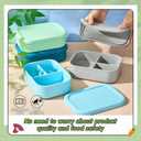 Layhit 4 Pcs Silicone Bento Box for Adults, 27 oz Bento Lunch Container Reusable 3 Compartment Lunchable Food Container for Women Men, Leak Proof Microwave Dishwasher Freezer Safe (Cool Colors)
