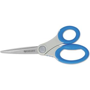 Westcott 14643 Soft Handle 8-Inch Straight Scissors, Blue, 1-Count