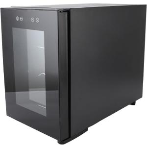 Pyhodi 6 Bottle Wine Cooler Refrigerator, Compressor Wine Cooler Refrigerator LED Temperature Display, 12C15C 3 Layer Storage Small Freestanding Wine Fridge for Kitchen Apartment RV, US Plug