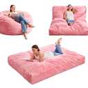 MAXYOYO Giant Bean Bag Chair Bed for Adults, Convertible Beanbag Folds from Lazy Chair to Floor Mattress Bed, Large Floor Sofa Couch, Big Sofa Bed, High-Density Foam Filling, Machine Washable