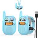 Qniglo Walkie Talkies for Kids Rechargeable 2 Pack,Christmas Birthday Gifts Toys for Age 3-12 Boys Girls, Long Range Kids Walkie-Talkie with FM Radio for Family Kids Adventure Camping Hiking Spy Games (Blue)