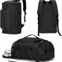 Gym Bag for Men Women with Shoes Compartment - Duffle Bag, Travel Backpack, Sports Backpack, Weekender Overnight Bag with Wet Pocket - Black, MIYCOO (42L)