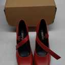 DREAM PAIRS Women's High Chunky Platform Closed Toe Mary Jane Block Heels Square Toe Strappy Dress Wedding Party Pumps Shoes (9) Red