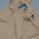 Womens Button Down Blouses Casual Peplum Summer Tops Dressy Chiffon Work Blouse (Beige, L)