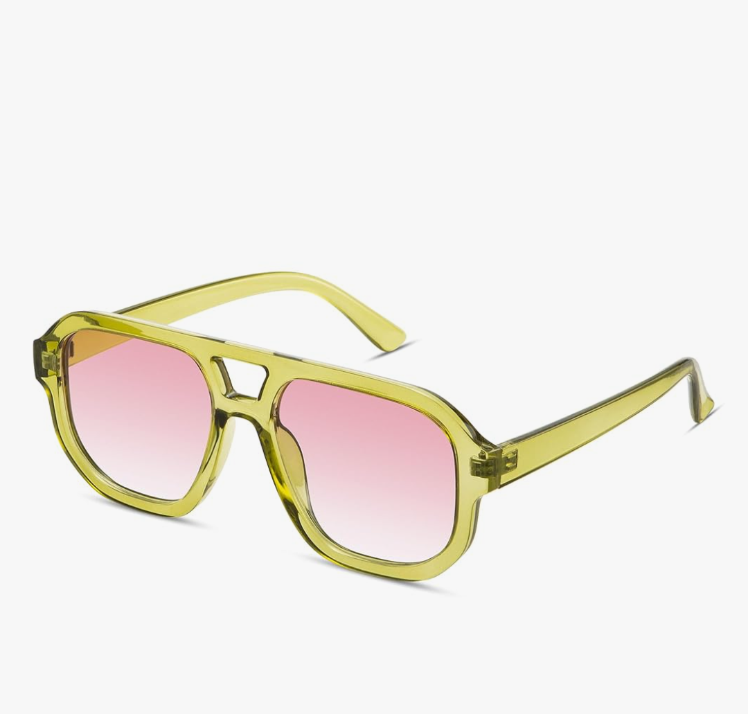 livho Trendy Polarized Square Aviator Sunglasses Women Men Square Eyewear Frame, Retro Sun Glasses for Women Men 2025 Shades