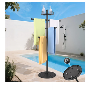Weighted Pool Towel Rack Outdoor, Stainless Steel Main Pole, Removable Pool Towel Holder, Towel Tree for Beach, Pool Outside.