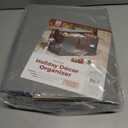 ZOBER Large Christmas Ornament Storage Box - Stores 80 3" Ornaments, With Dividers - With Large Compartment for Figurines, and Accessories, Durable Christmas Containers Holder, 4 Extra Pockets - Gray