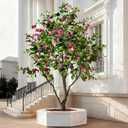 Artificial Bougainvillea Tree, 8FT UV Resistant Fake Bougainvillea Plant in Pot for Outdoor/Indoors, Realistic Faux Flowering Tree for Patio, Garden, Porch, Home Decor