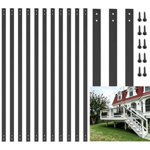61 Pack Deck Balusters with Screws, 32.25 Solid Flat Straight Baluster Kit for Wood and Composite Deck for Porch, Poolside, Staircase Indoor Outdoor, Porch