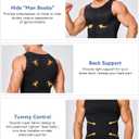 Mens Compression Shirt Slimming Body Shaper Vest Workout Tank Tops Abs Abdomen Undershirts