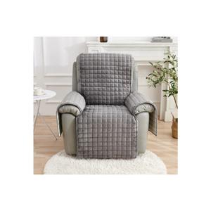 vctops Quilted Recliner Chair Covers Soft Velvet Non Slip Chair Slipcover Washable Couch Cover Furniture Protector for Dogs Pet Kids (Grey,21"x75")
