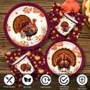 168pcs Thanksgiving Turkey Plates Napkins Party Supplies Fall Thanksgiving Paper Cups Disposable Tableware Set for Autumn Friendsgiving Party Decorations 24 Guests