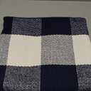 GLAMBURG Cotton Buffalo Check Plaid Rugs Washable, Handwoven Checkered Rug Welcome Door Mat 22x34 Rug for Kitchen Bathroom Outdoor Porch Laundry Living Room, Farmhouse Reversible Rag Rug Blue White