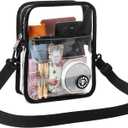 Clear bag for stadium events, women's Clear Purse crossbody bag, stadium approved with front pocket, perfect for concerts